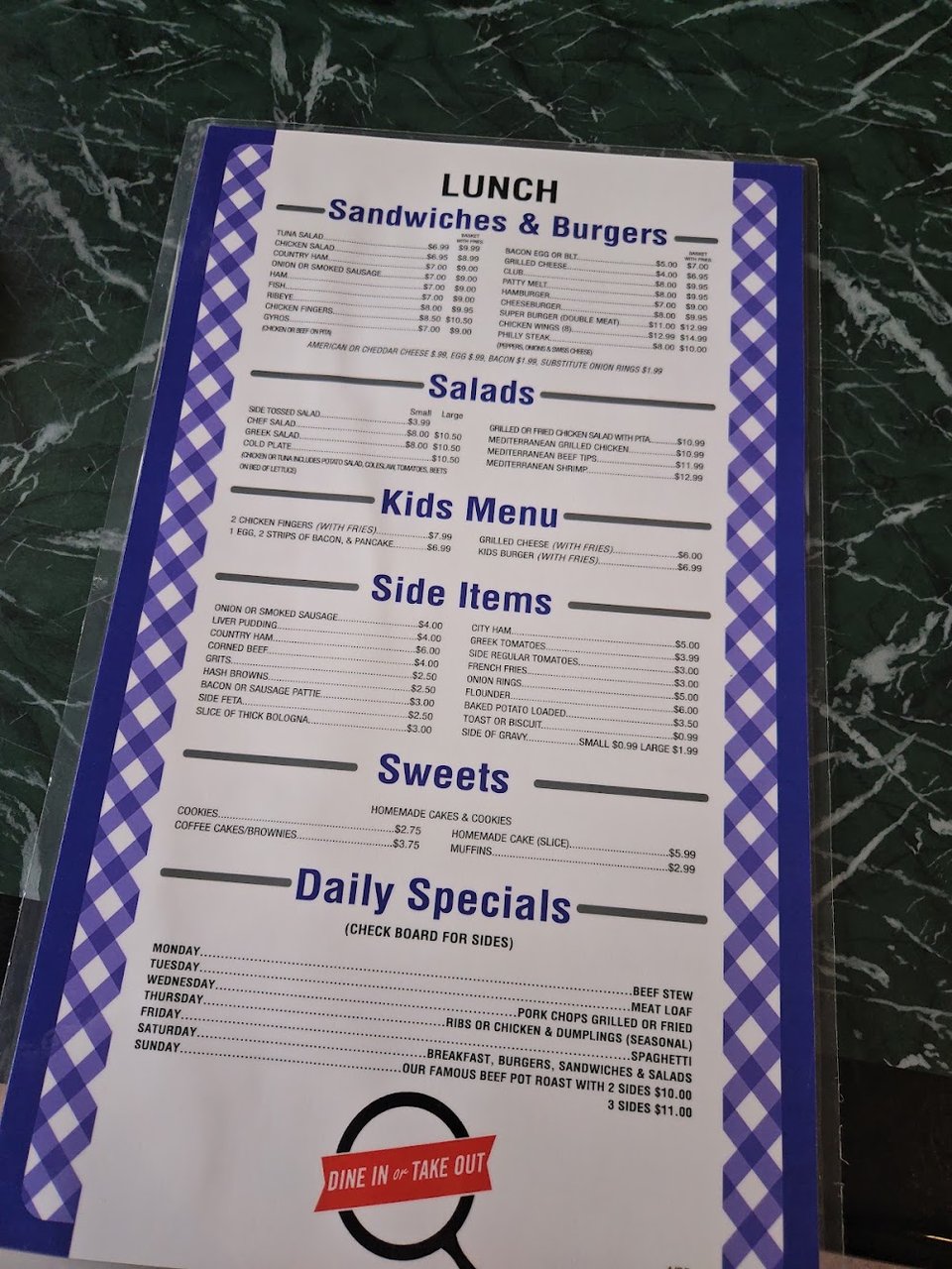 Comfort food entrée served with sides